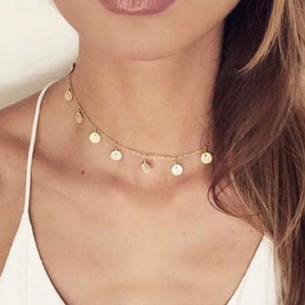 Gold Coins Choker Necklace
